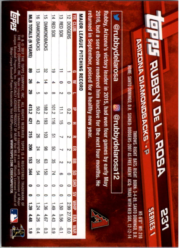 A0479- 2017 Topps Rainbow Foil Baseball #s 1-250 -You Pick- 15+ FREE US SHIP - Picture 326 of 351