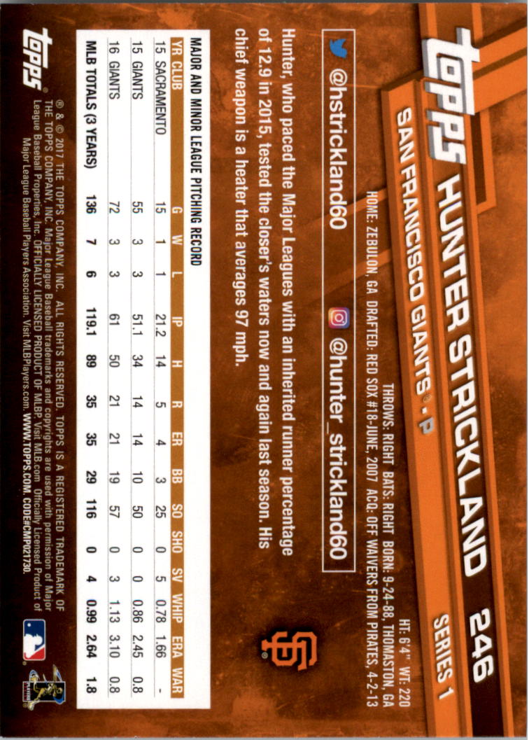 A0479- 2017 Topps Rainbow Foil Baseball #s 1-250 -You Pick- 15+ FREE US SHIP - Picture 344 of 351