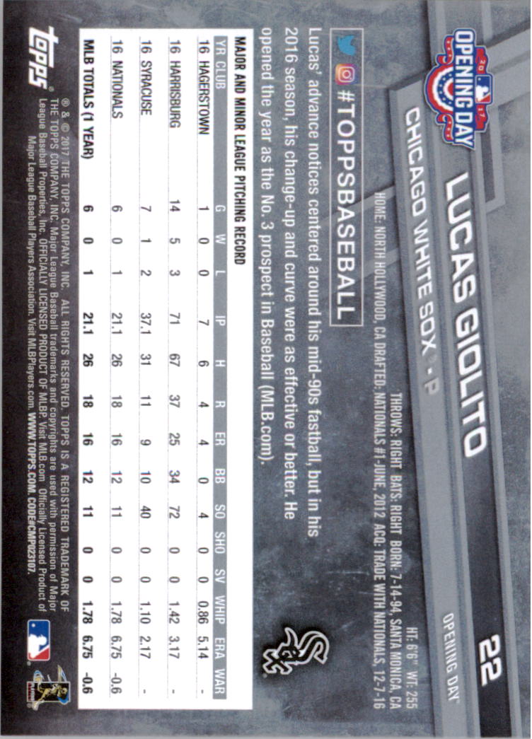 A3120- 2017 Topps Opening Day BB Card #s 1-200 -You Pick- 15+ FREE US SHIP - Picture 43 of 390