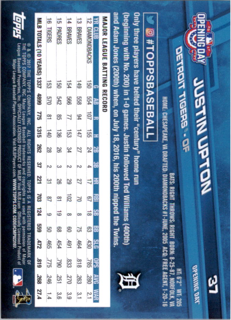 A3120- 2017 Topps Opening Day BB Card #s 1-200 -You Pick- 15+ FREE US SHIP - Picture 72 of 390
