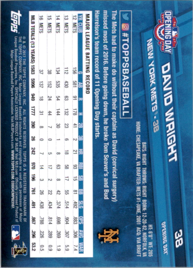 A3120- 2017 Topps Opening Day BB Card #s 1-200 -You Pick- 15+ FREE US SHIP - Picture 74 of 390
