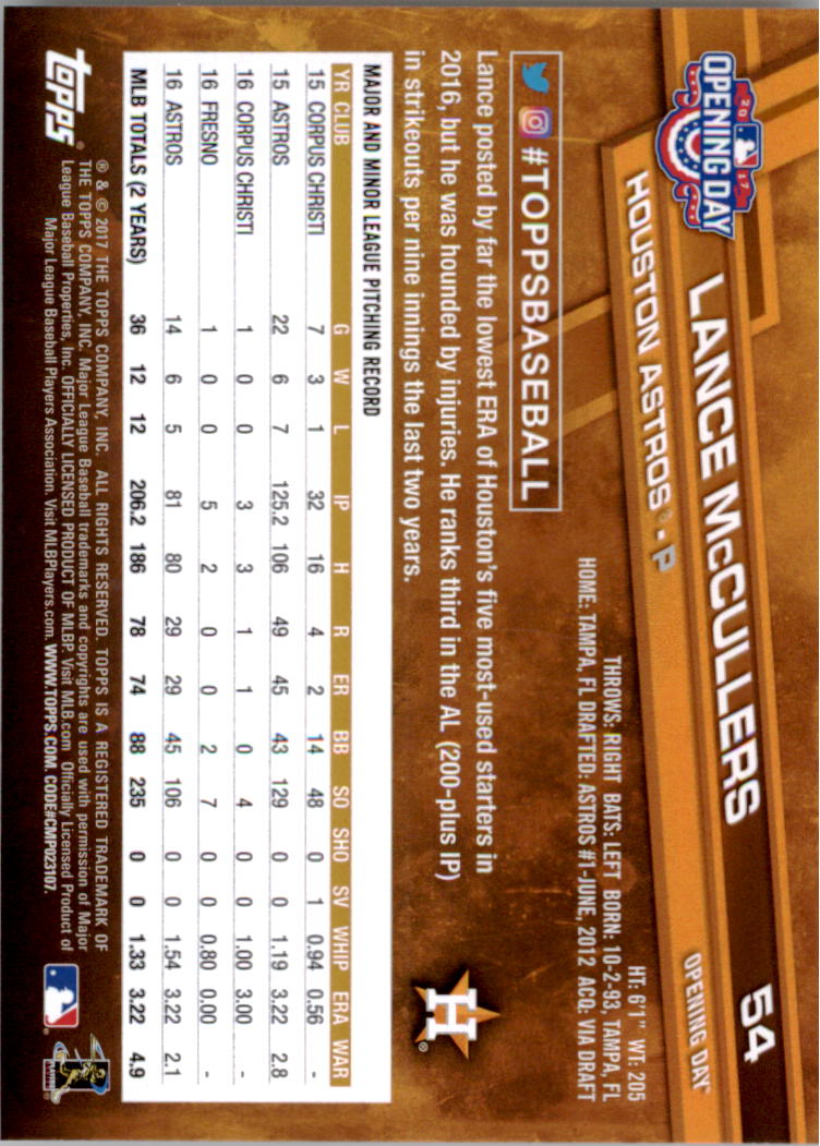 A3120- 2017 Topps Opening Day BB Card #s 1-200 -You Pick- 15+ FREE US SHIP - Picture 106 of 390