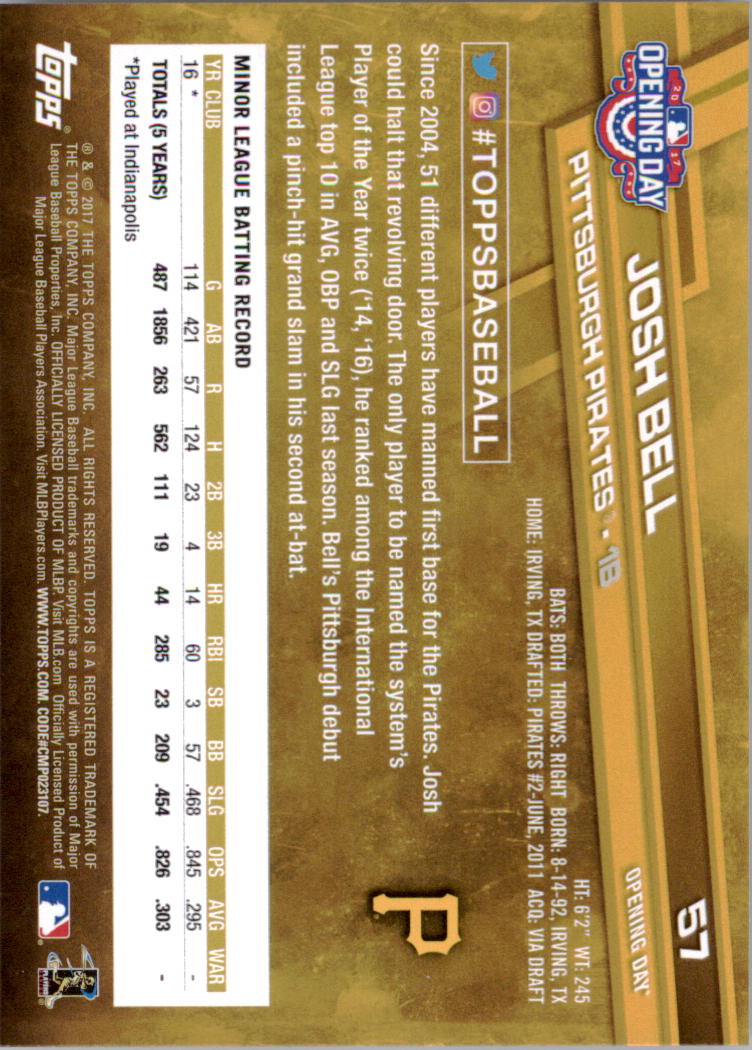 A3120- 2017 Topps Opening Day BB Card #s 1-200 -You Pick- 15+ FREE US SHIP - Picture 112 of 390