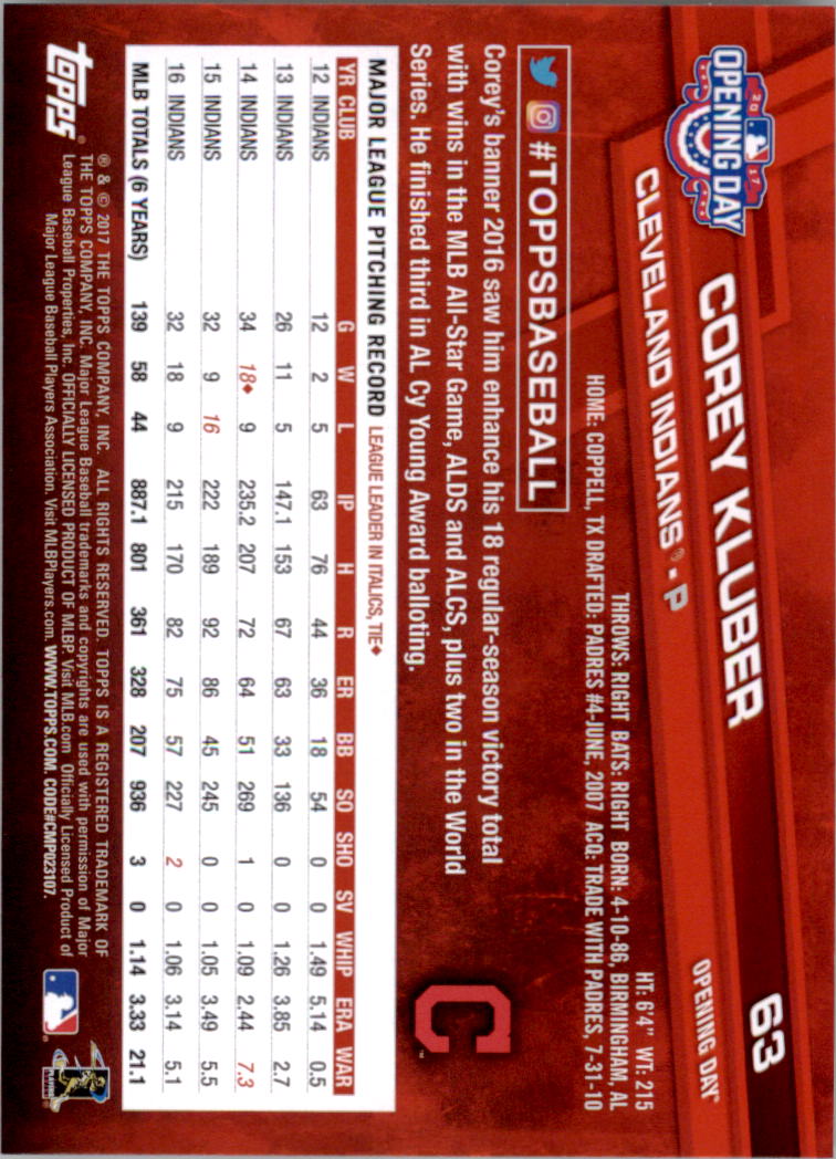 A3120- 2017 Topps Opening Day BB Card #s 1-200 -You Pick- 15+ FREE US SHIP - Picture 124 of 390