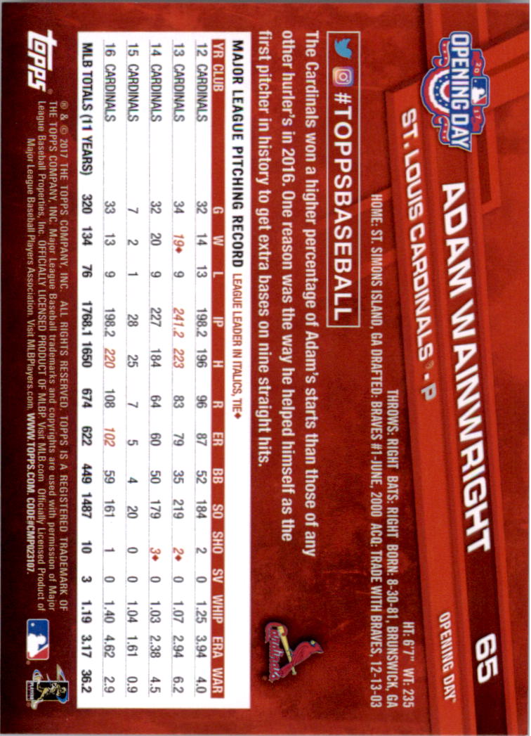 A3120- 2017 Topps Opening Day BB Card #s 1-200 -You Pick- 15+ FREE US SHIP - Picture 128 of 390