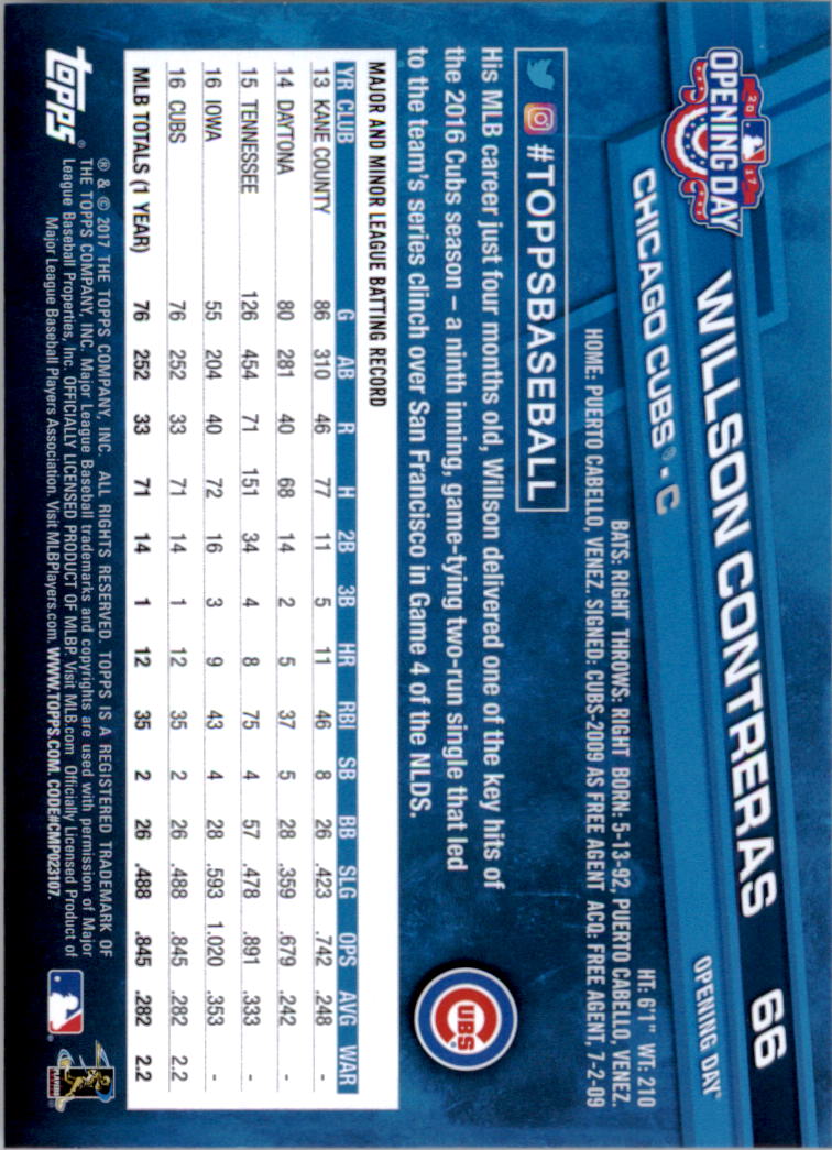A3120- 2017 Topps Opening Day BB Card #s 1-200 -You Pick- 15+ FREE US SHIP - Picture 130 of 390