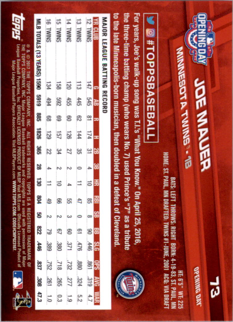 A3120- 2017 Topps Opening Day BB Card #s 1-200 -You Pick- 15+ FREE US SHIP - Picture 144 of 390