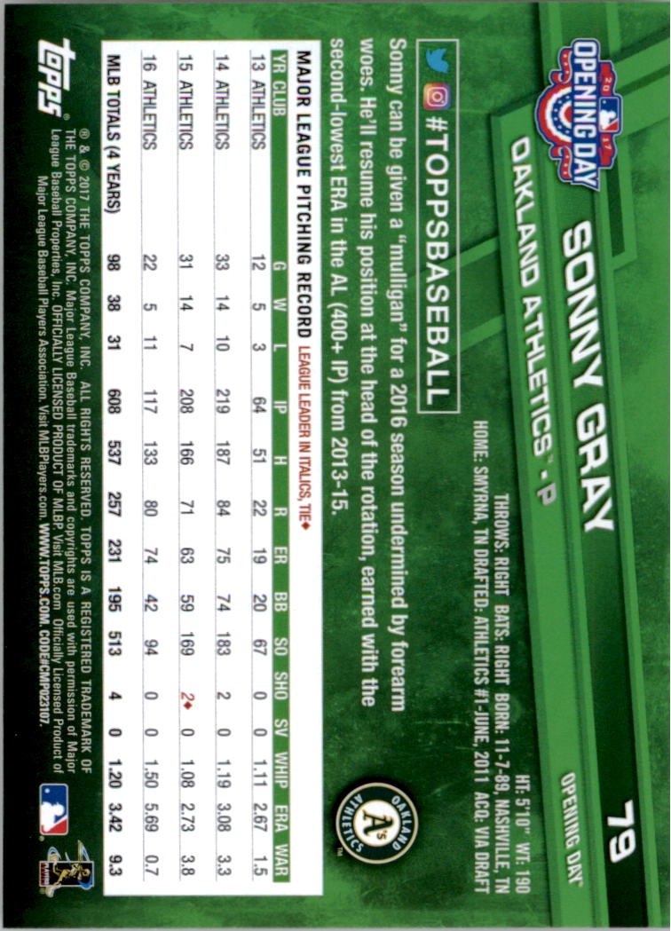 A3120- 2017 Topps Opening Day BB Card #s 1-200 -You Pick- 15+ FREE US SHIP - Picture 156 of 390