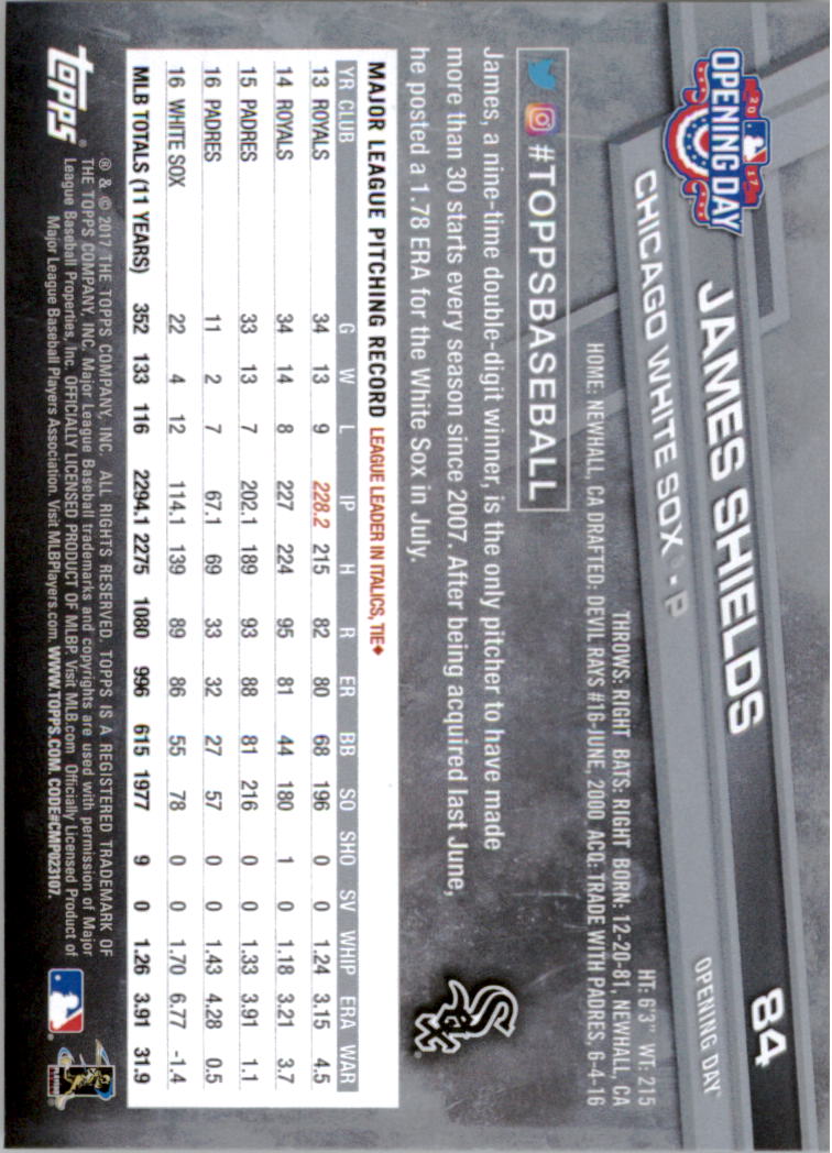A3120- 2017 Topps Opening Day BB Card #s 1-200 -You Pick- 15+ FREE US SHIP - Picture 166 of 390
