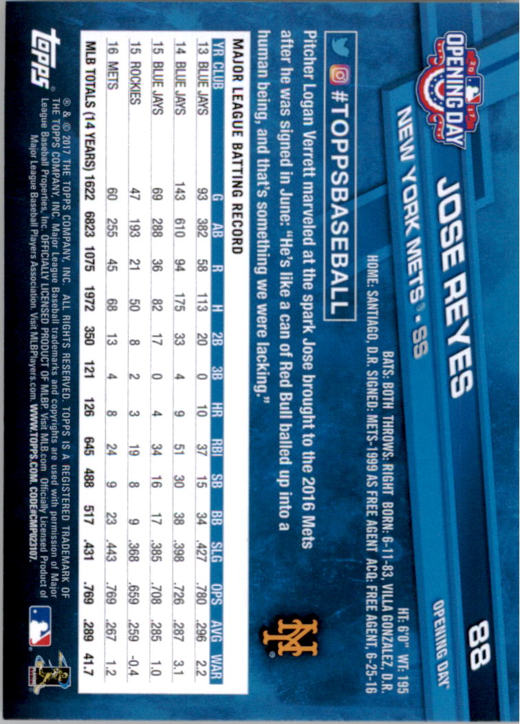 A3120- 2017 Topps Opening Day BB Card #s 1-200 -You Pick- 15+ FREE US SHIP - Picture 174 of 390