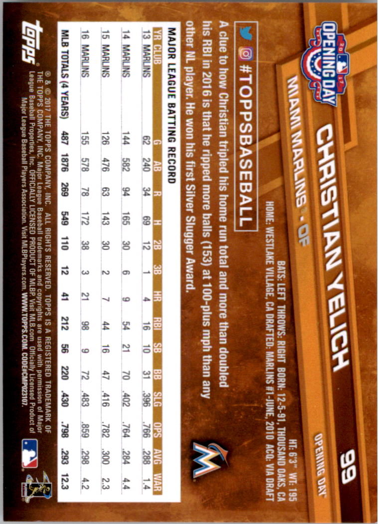A3120- 2017 Topps Opening Day BB Card #s 1-200 -You Pick- 15+ FREE US SHIP - Picture 195 of 390