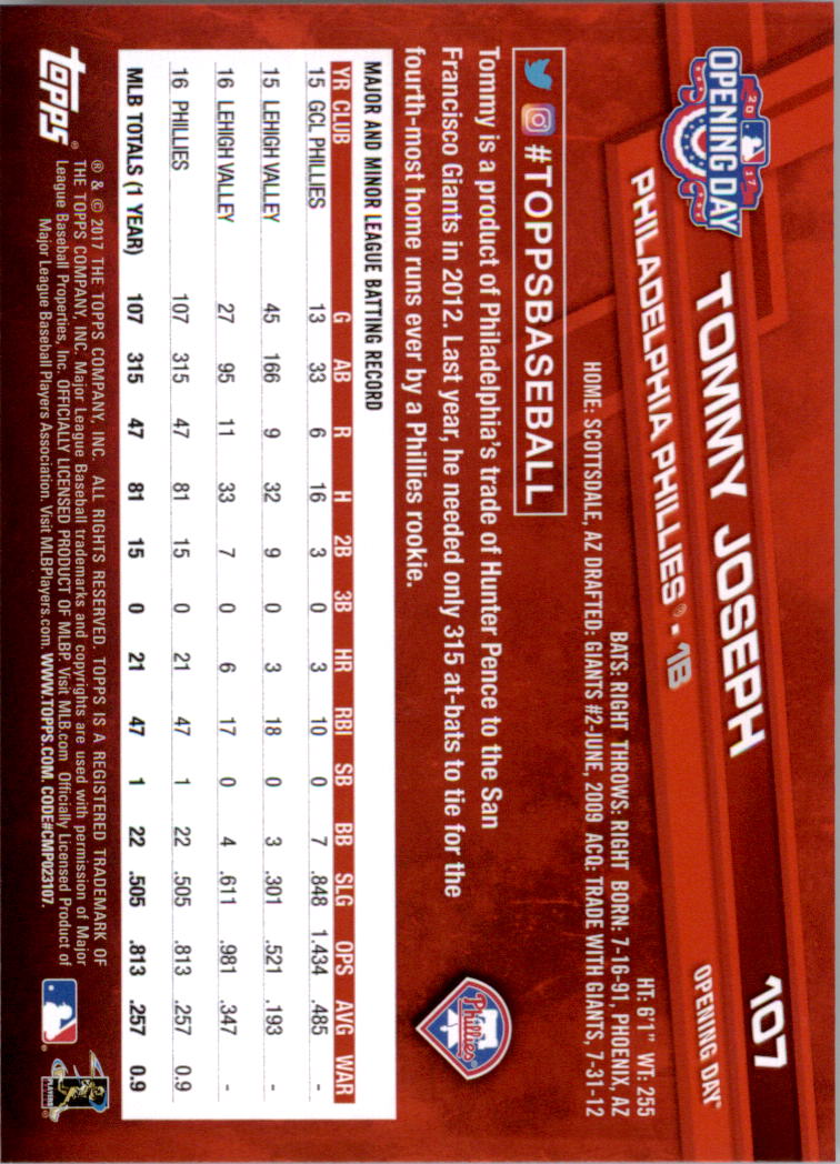 A3120- 2017 Topps Opening Day BB Card #s 1-200 -You Pick- 15+ FREE US SHIP - Picture 211 of 390