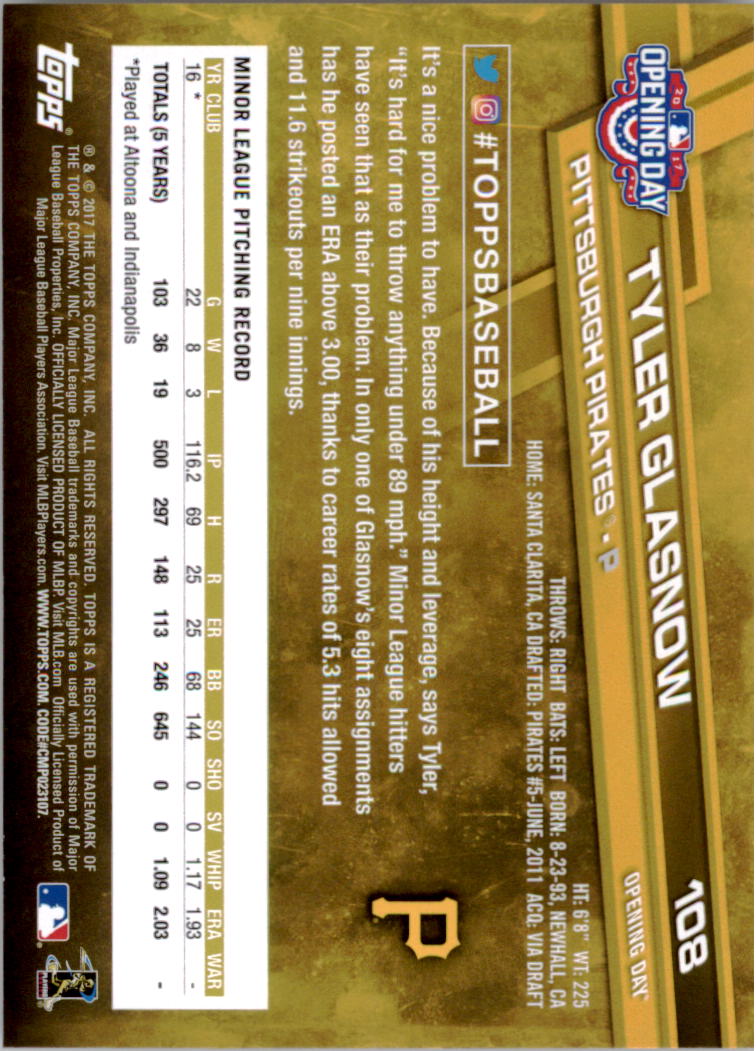 A3120- 2017 Topps Opening Day BB Card #s 1-200 -You Pick- 15+ FREE US SHIP - Picture 213 of 390