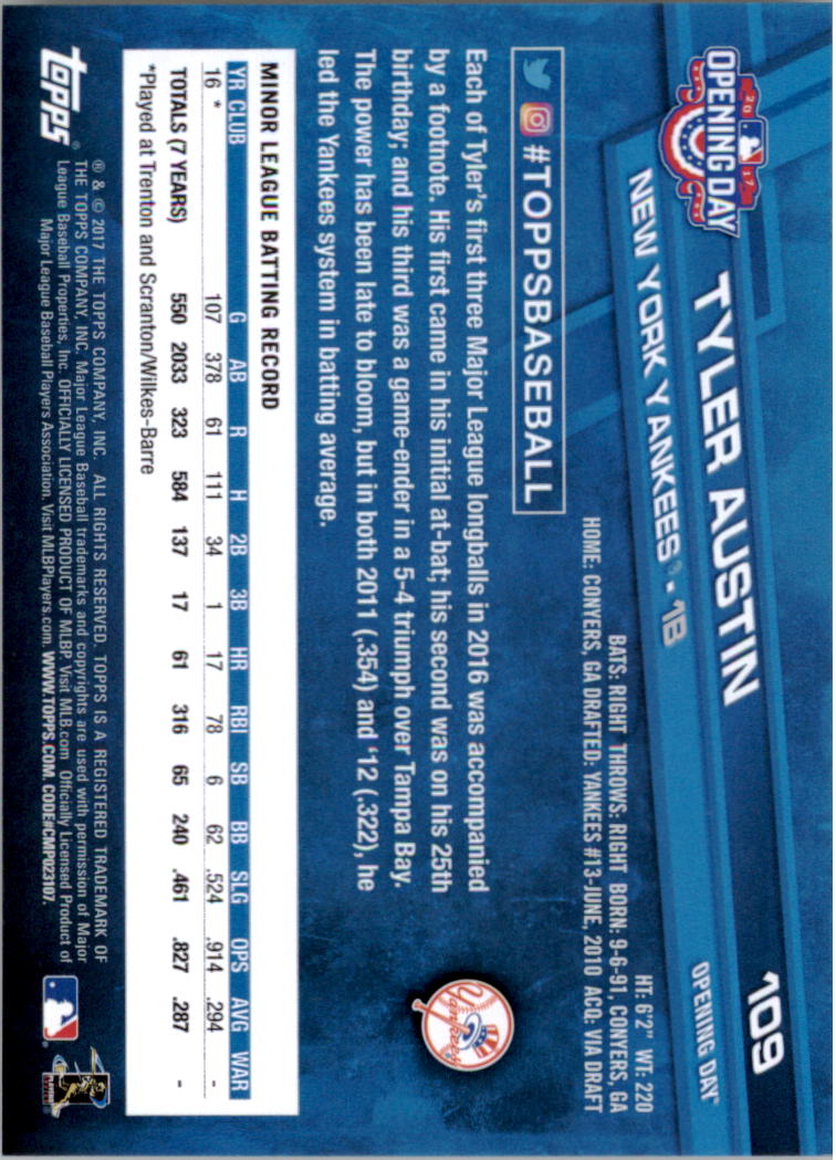 A3120- 2017 Topps Opening Day BB Card #s 1-200 -You Pick- 15+ FREE US SHIP - Picture 215 of 390