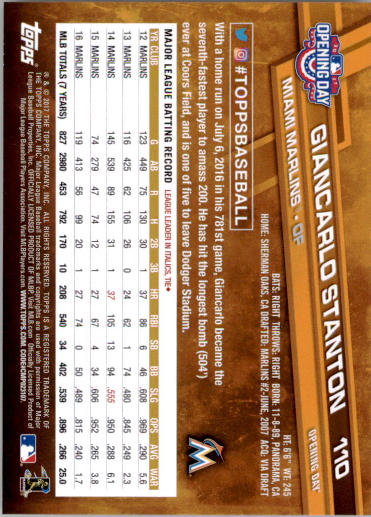 A3120- 2017 Topps Opening Day BB Card #s 1-200 -You Pick- 15+ FREE US SHIP - Picture 217 of 390