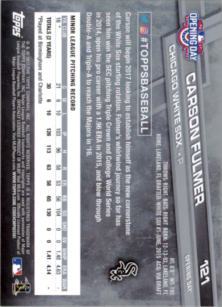 A3120- 2017 Topps Opening Day BB Card #s 1-200 -You Pick- 15+ FREE US SHIP - Picture 239 of 390