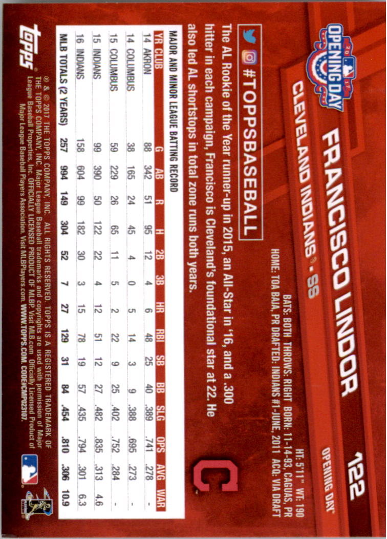A3120- 2017 Topps Opening Day BB Card #s 1-200 -You Pick- 15+ FREE US SHIP - Picture 241 of 390