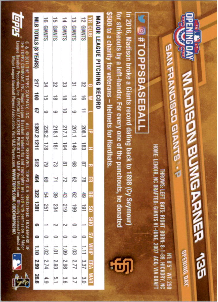 A3120- 2017 Topps Opening Day BB Card #s 1-200 -You Pick- 15+ FREE US SHIP - Picture 267 of 390