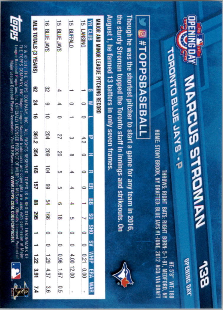 A3120- 2017 Topps Opening Day BB Card #s 1-200 -You Pick- 15+ FREE US SHIP - Picture 273 of 390