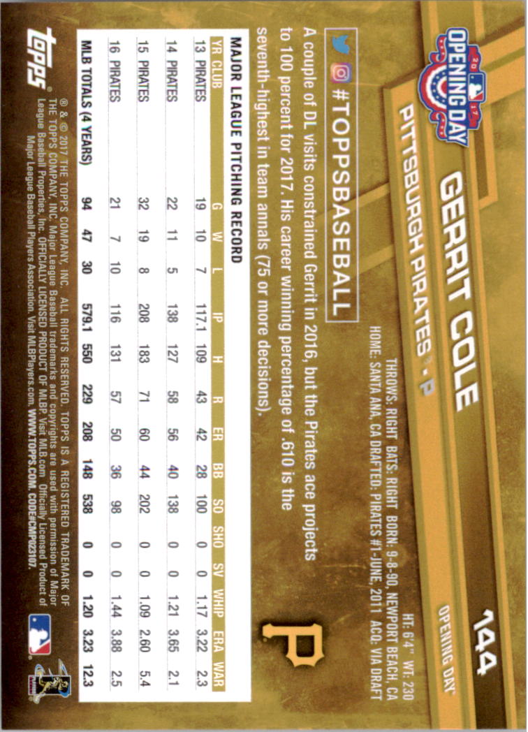 A3120- 2017 Topps Opening Day BB Card #s 1-200 -You Pick- 15+ FREE US SHIP - Picture 285 of 390