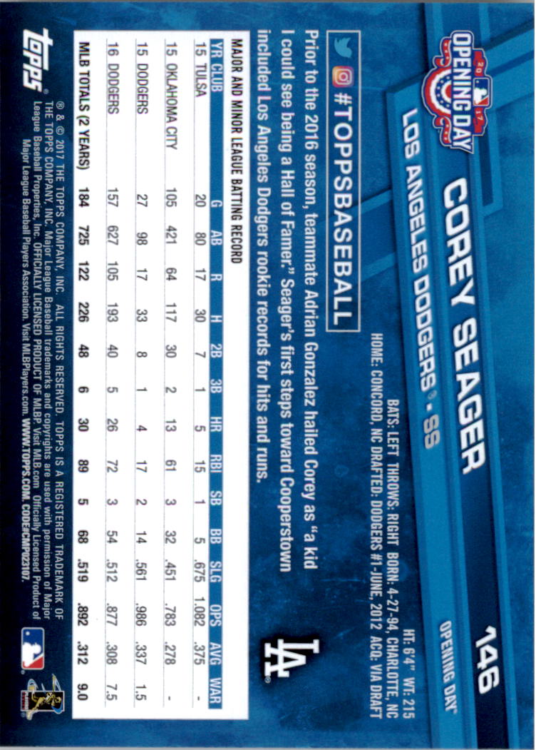 A3120- 2017 Topps Opening Day BB Card #s 1-200 -You Pick- 15+ FREE US SHIP - Picture 289 of 390