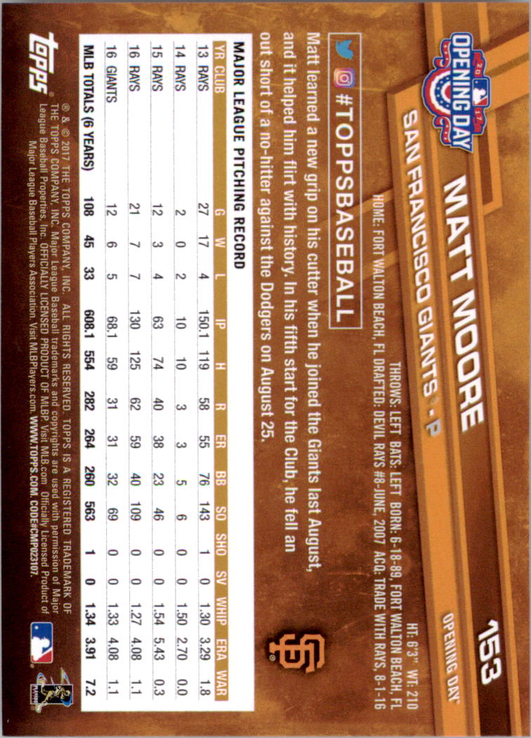 A3120- 2017 Topps Opening Day BB Card #s 1-200 -You Pick- 15+ FREE US SHIP - Picture 301 of 390