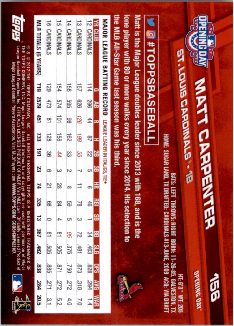 A3120- 2017 Topps Opening Day BB Card #s 1-200 -You Pick- 15+ FREE US SHIP - Picture 307 of 390