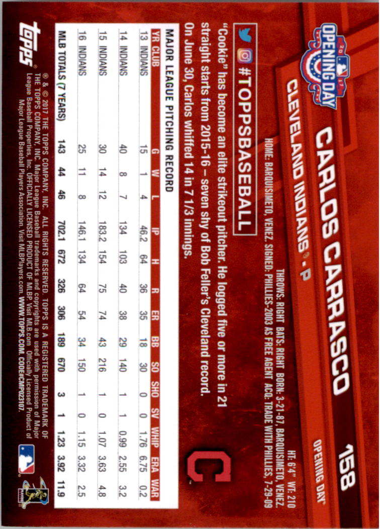 A3120- 2017 Topps Opening Day BB Card #s 1-200 -You Pick- 15+ FREE US SHIP - Picture 311 of 390