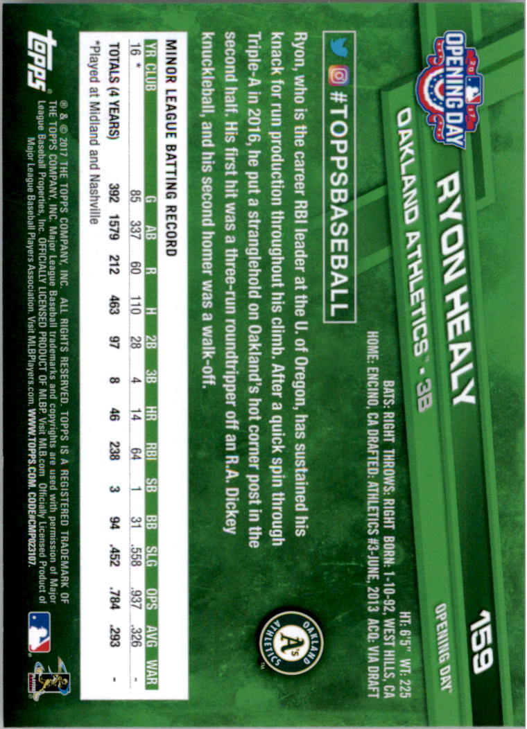 A3120- 2017 Topps Opening Day BB Card #s 1-200 -You Pick- 15+ FREE US SHIP - Picture 313 of 390