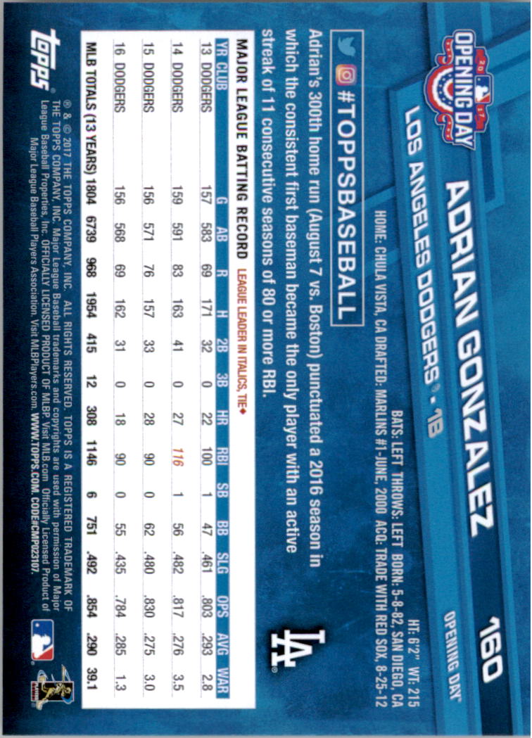 A3120- 2017 Topps Opening Day BB Card #s 1-200 -You Pick- 15+ FREE US SHIP - Picture 315 of 390