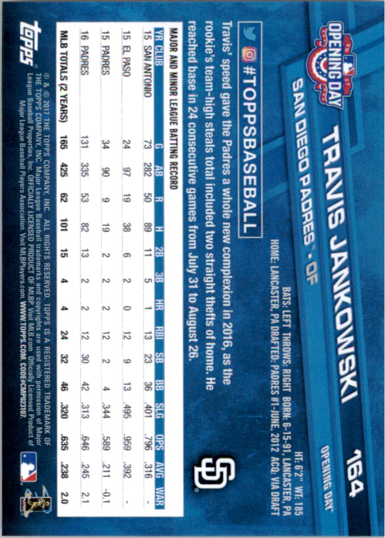 A3120- 2017 Topps Opening Day BB Card #s 1-200 -You Pick- 15+ FREE US SHIP - Picture 323 of 390