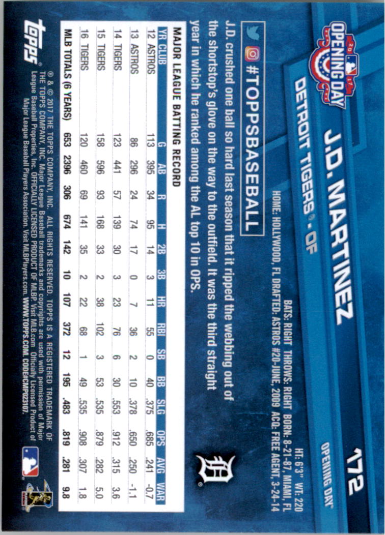 A3120- 2017 Topps Opening Day BB Card #s 1-200 -You Pick- 15+ FREE US SHIP - Picture 339 of 390
