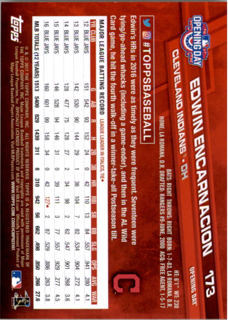 A3120- 2017 Topps Opening Day BB Card #s 1-200 -You Pick- 15+ FREE US SHIP - Picture 341 of 390