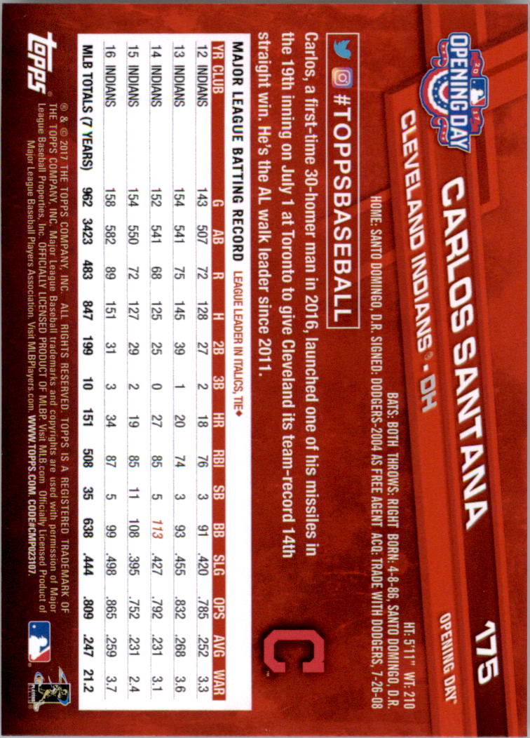 A3120- 2017 Topps Opening Day BB Card #s 1-200 -You Pick- 15+ FREE US SHIP - Picture 345 of 390
