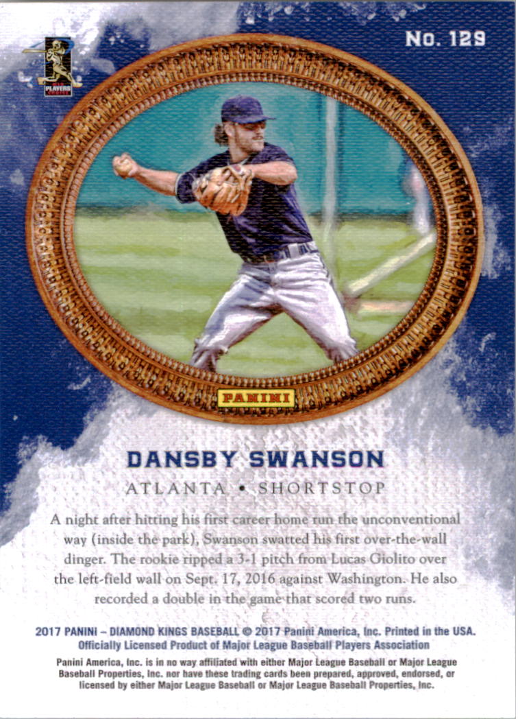 2017 Diamond Kings #129A Dansby Swanson RC back image