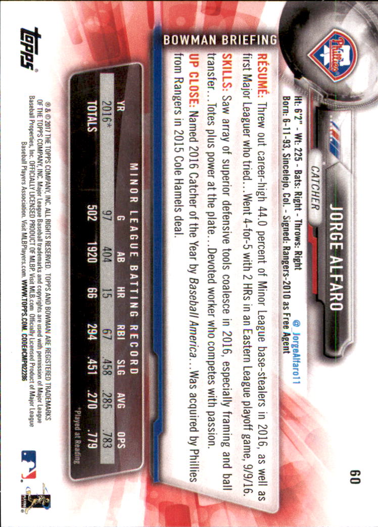 B2912- 2017 Bowman Baseball Card #s 1-100 +Inserts -You Pick- 10+ FREE US SHIP - Picture 120 of 204