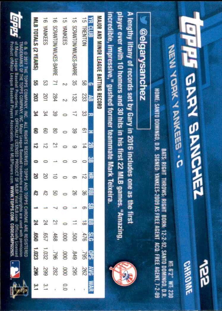 B4700- 2017 Topps Chrome BB Card #s 1-200 +Rookies -You Pick- 15+ FREE US SHIP - Picture 165 of 274
