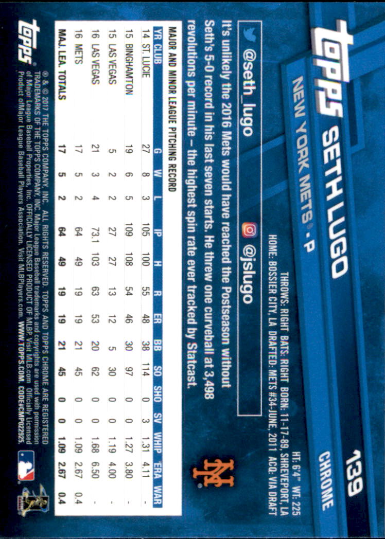 B4700- 2017 Topps Chrome BB Card #s 1-200 +Rookies -You Pick- 15+ FREE US SHIP - Picture 190 of 274