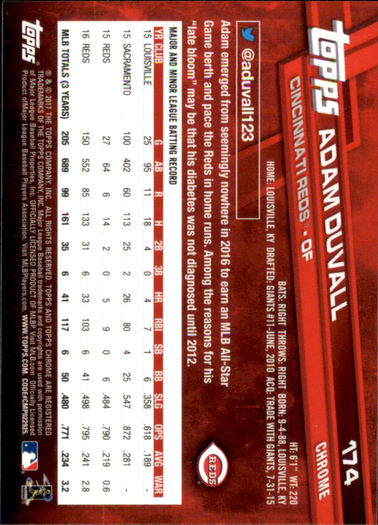 B4700- 2017 Topps Chrome BB Card #s 1-200 +Rookies -You Pick- 15+ FREE US SHIP - Picture 232 of 274