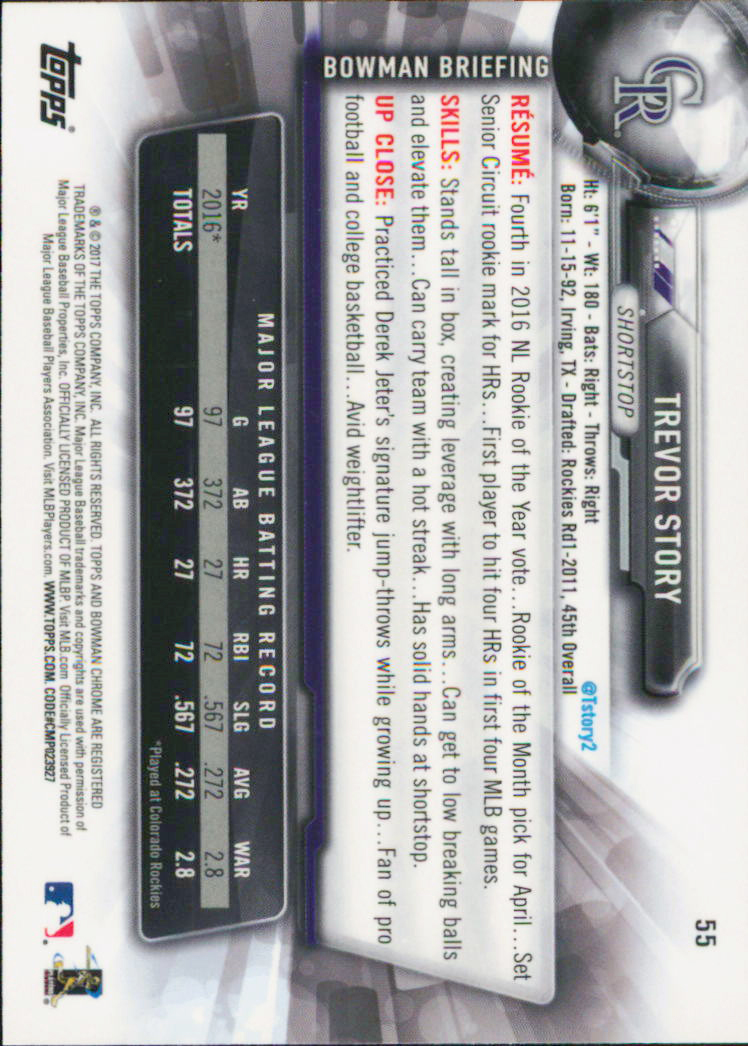 B2998- 2017 Bowman Chrome BB Karten 1-100 + Einsätze -du Pick- 15 + Gratis US - Bild 64 von 114