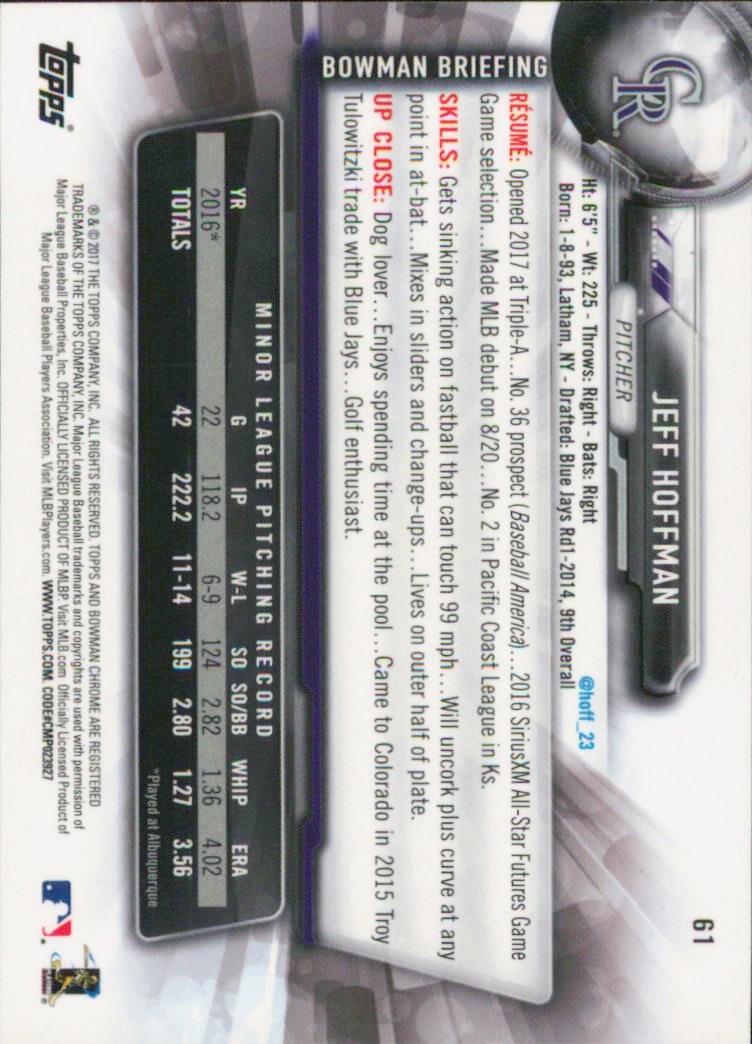 B2998- 2017 Bowman Chrome BB Karten 1-100 + Einsätze -du Pick- 15 + Gratis US - Bild 70 von 114