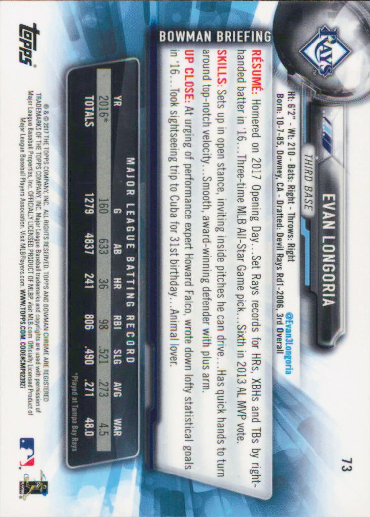 B2998- 2017 Bowman Chrome BB Karten 1-100 + Einsätze -du Pick- 15 + Gratis US - Bild 81 von 114