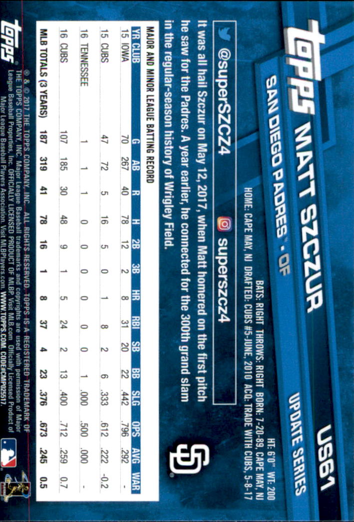 2017 Topps Update Baseball Part 1 - Picture 123 of 440