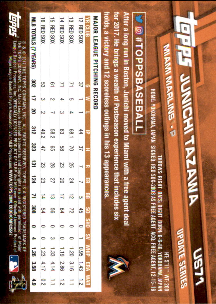 2017 Topps Update Baseball Part 1 - Picture 143 of 440