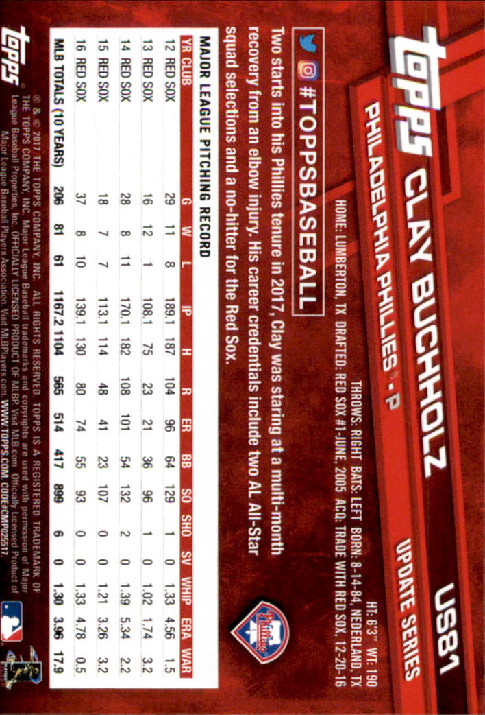 2017 Topps Update Baseball Part 1 - Picture 165 of 440