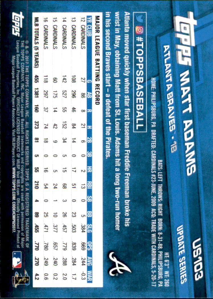 2017 Topps Update Baseball Part 1 - Picture 217 of 440