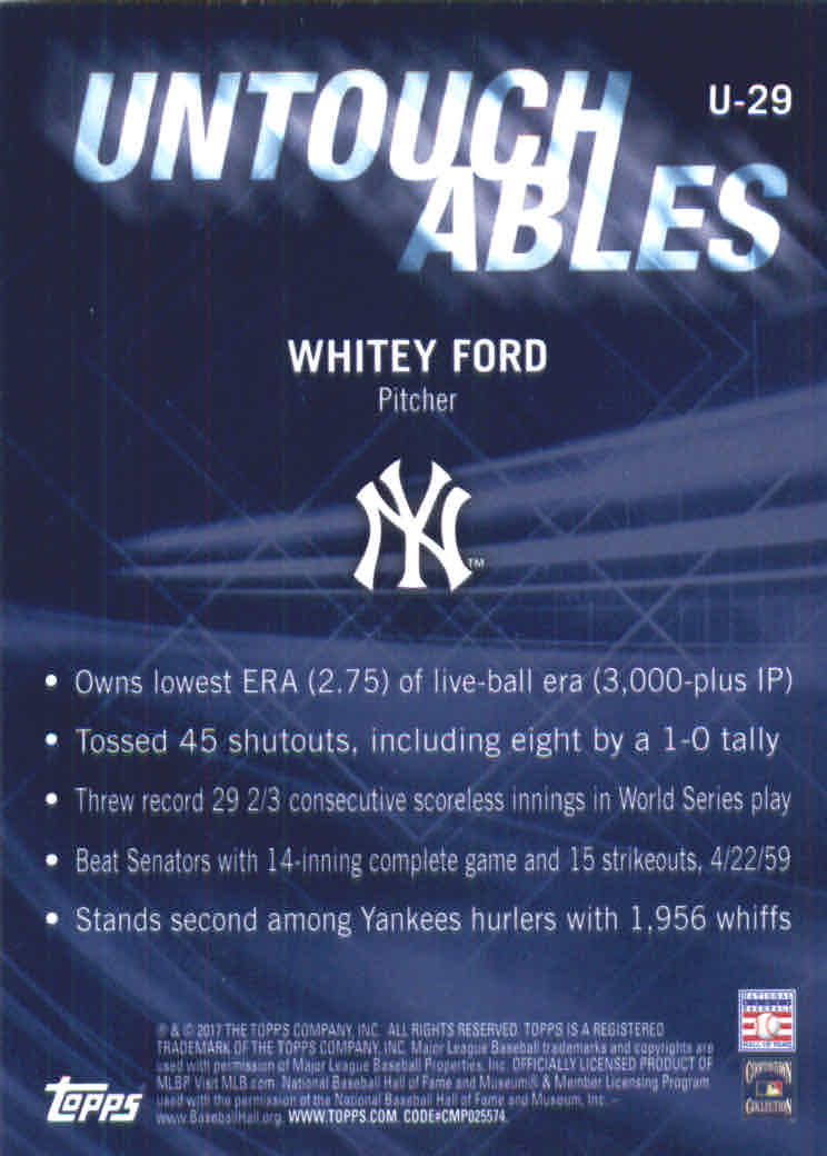 2017 Topps Update Untouchables #U29 Whitey Ford back image