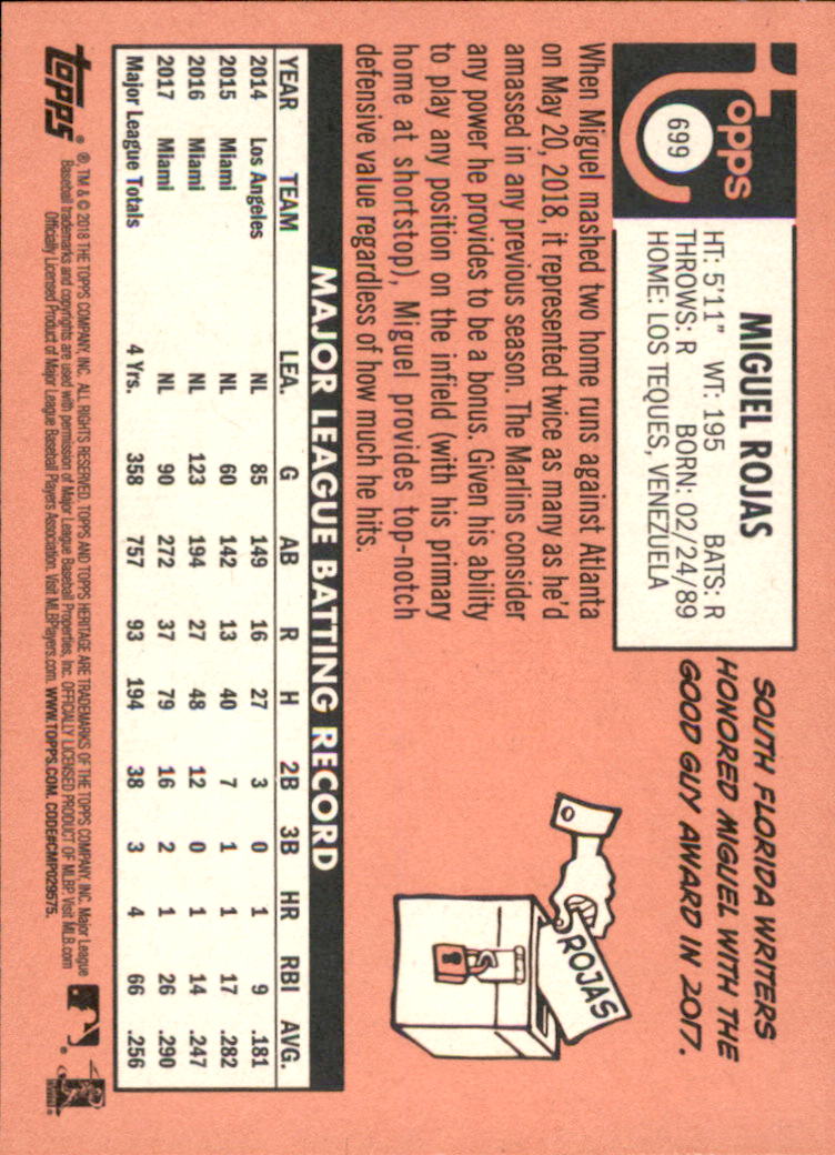 A1558- 2018 Topps Heritage BB #s 527-725 +Inserts -You Pick- 15+ FREE US SHIP - Picture 209 of 359