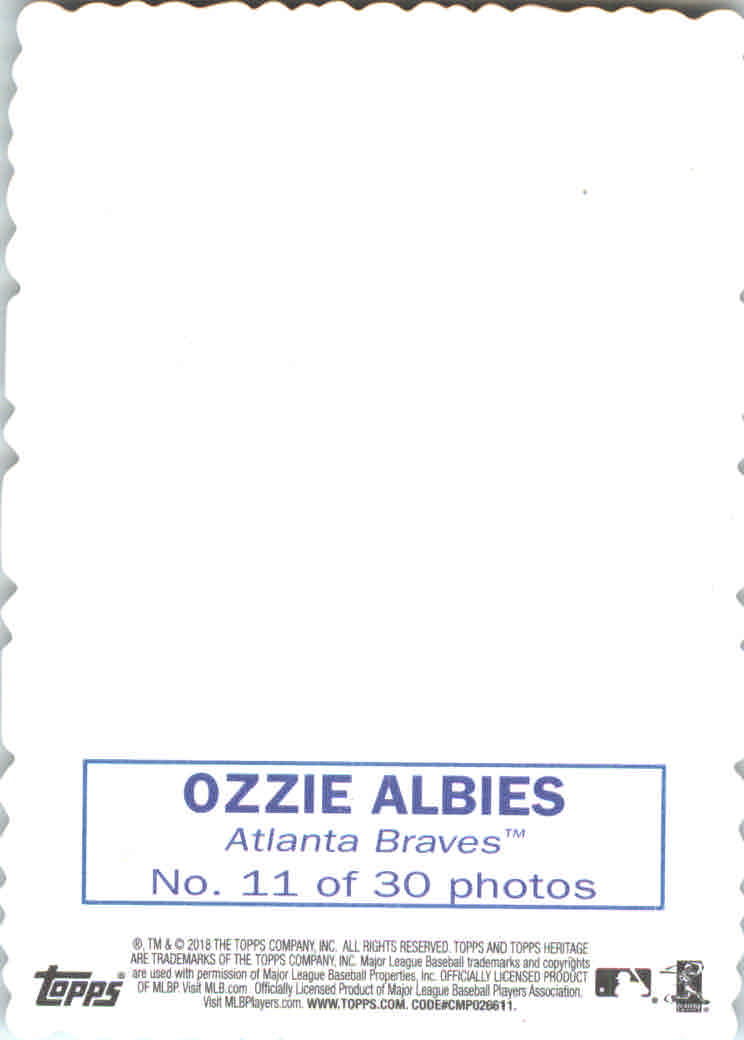 2018 Topps Heritage '69 Topps Deckle Edge #11 Ozzie Albies back image