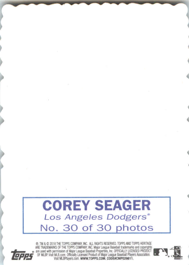 2018 Topps Heritage '69 Topps Deckle Edge #30 Corey Seager back image